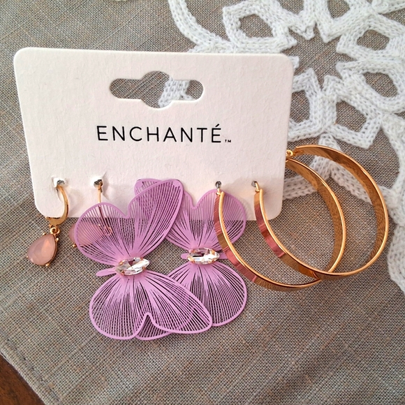Enchante, Various NEW, Gold Dangle Butterfly & Hoop Earrings - Picture 2 of 5